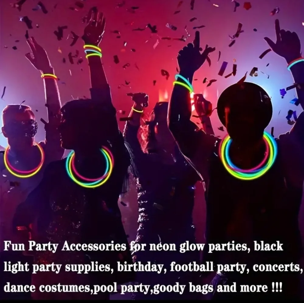 100 Fluorescent sticks, Party Favors, luminous sticks, for concerts and parties